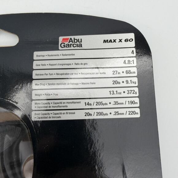 New Abu Garcia Max X 60 Maxxsp60-C Spinning Fishing Reel 4.8:1 Gear Ratio - Picture 5 of 6